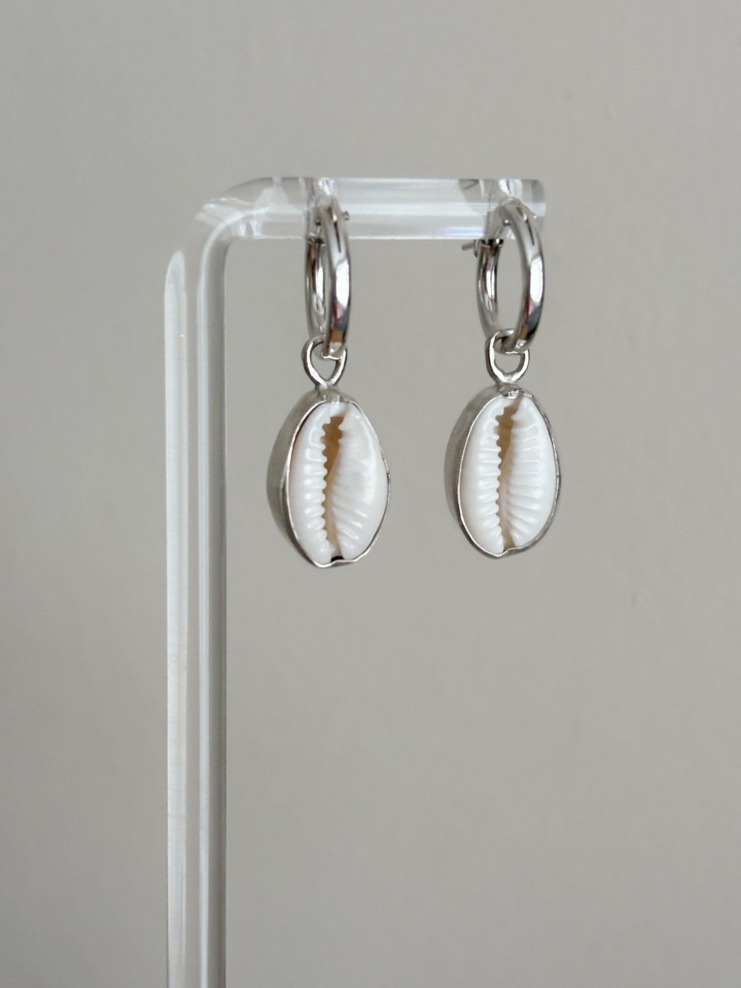 Cowrie shell hoops