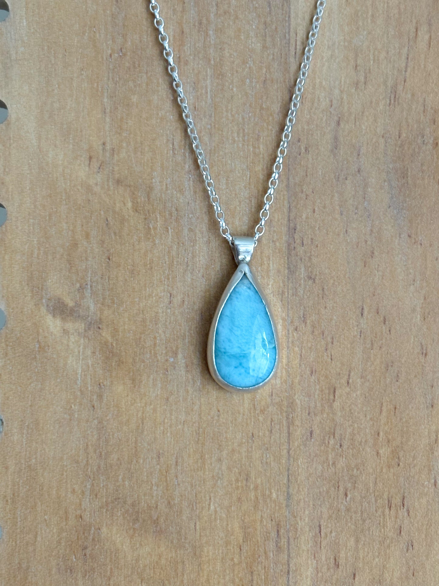Teardrop Larimar pendant