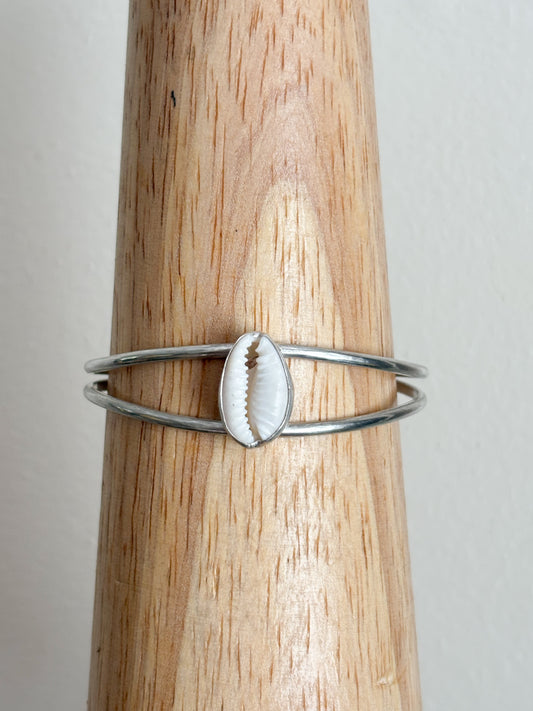Double band cowrie cuff